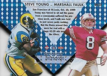1999 Collector's Edge Masters - Main Event #ME10 Steve Young / Marshall Faulk Back
