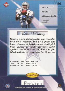 1999 Collector's Edge Masters - Previews #56 Wane McGarity Back