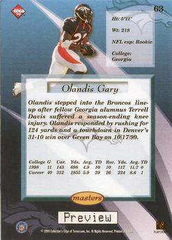 1999 Collector's Edge Masters - Previews #63 Olandis Gary Back