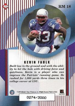 1999 Collector's Edge Masters - Rookie Masters #RM 18 Kevin Faulk Back