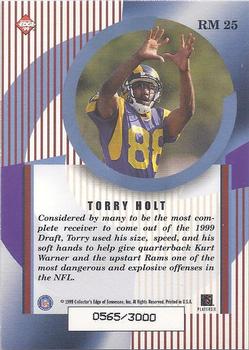 1999 Collector's Edge Masters - Rookie Masters #RM 25 Torry Holt Back