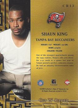 1999 Collector's Edge Odyssey - Cut 'n' Ripped #CR13 Shaun King Back