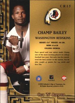 1999 Collector's Edge Odyssey - Cut 'n' Ripped #CR15 Champ Bailey Back