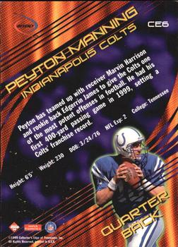 1999 Collector's Edge Odyssey - Cutting Edge #CE6 Peyton Manning Back