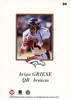 1999 Collector's Edge Odyssey - Game Gear HoloGold Aftermarket #BG Brian Griese Back