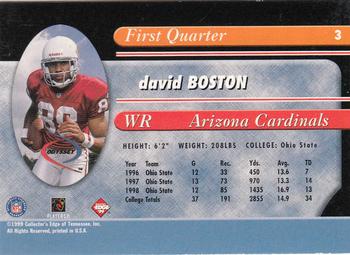 1999 Collector's Edge Odyssey - Millennium Collection Red #3 David Boston Back