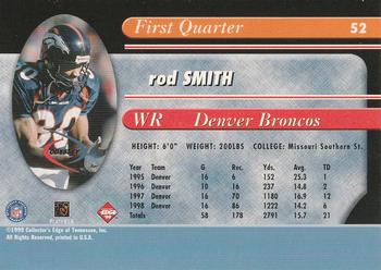 1999 Collector's Edge Odyssey - Millennium Collection Red #52 Rod Smith Back