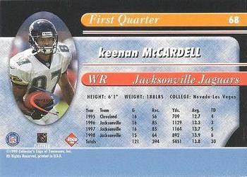 1999 Collector's Edge Odyssey - Millennium Collection Red #68 Keenan McCardell Back