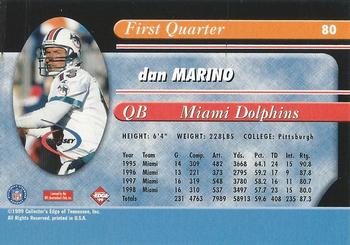 1999 Collector's Edge Odyssey - Millennium Collection Red #80 Dan Marino Back