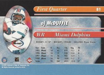 1999 Collector's Edge Odyssey - Millennium Collection Red #81 O.J. McDuffie Back