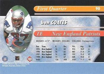 1999 Collector's Edge Odyssey - Millennium Collection Red #90 Ben Coates Back