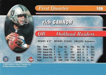 1999 Collector's Edge Odyssey - Millennium Collection Red #108 Rich Gannon Back