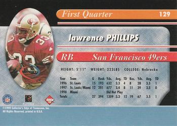 1999 Collector's Edge Odyssey - Millennium Collection Red #129 Lawrence Phillips Back