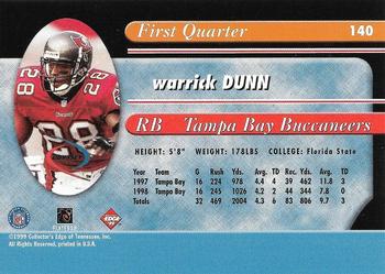 1999 Collector's Edge Odyssey - Millennium Collection Red #140 Warrick Dunn Back