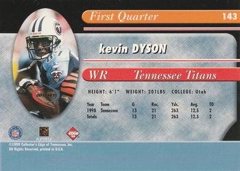 1999 Collector's Edge Odyssey - Millennium Collection Red #143 Kevin Dyson Back