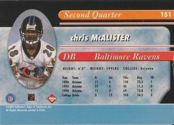 1999 Collector's Edge Odyssey - Millennium Collection Red #151 Chris McAlister Back