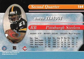 1999 Collector's Edge Odyssey - Millennium Collection Red #164 Amos Zereoue Back