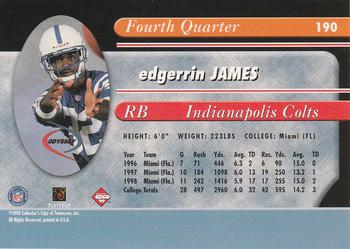 1999 Collector's Edge Odyssey - Millennium Collection Red #190 Edgerrin James Back