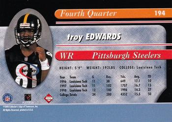 1999 Collector's Edge Odyssey - Millennium Collection Red #194 Troy Edwards Back