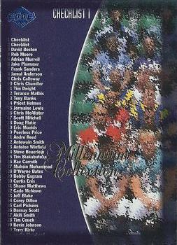 1999 Collector's Edge Odyssey - Millennium Collection Blue #01 Checklist 1: 1-158 Front