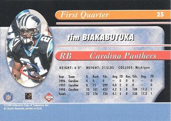 1999 Collector's Edge Odyssey - Millennium Collection Blue #25 Tim Biakabutuka Back