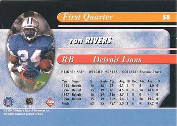 1999 Collector's Edge Odyssey - Millennium Collection Blue #58 Ron Rivers Back