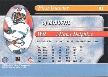1999 Collector's Edge Odyssey - Millennium Collection Blue #81 O.J. McDuffie Back