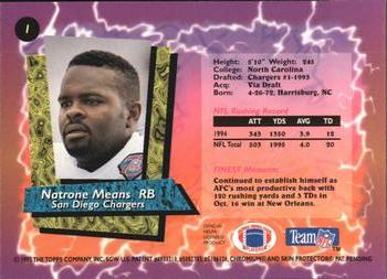 1995 Finest - Refractors #1 Natrone Means Back