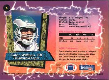 1995 Finest - Refractors #6 Calvin Williams Back