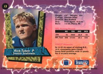 1995 Finest - Refractors #13 Rick Tuten Back