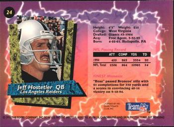1995 Finest - Refractors #24 Jeff Hostetler Back