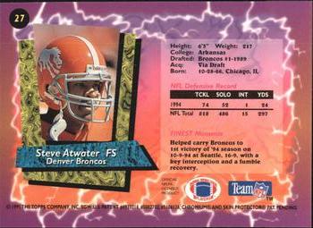 1995 Finest - Refractors #27 Steve Atwater Back