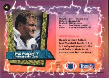 1995 Finest - Refractors #41 Will Wolford Back