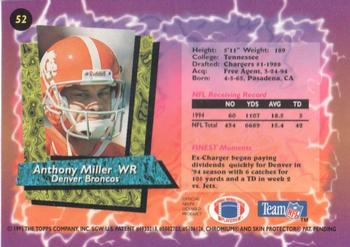 1995 Finest - Refractors #52 Anthony Miller Back