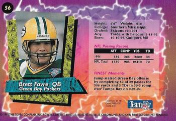 1995 Finest - Refractors #56 Brett Favre Back