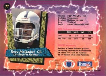 1995 Finest - Refractors #77 Terry McDaniel Back