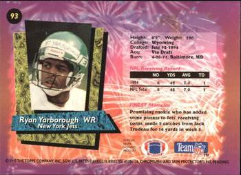 1995 Finest - Refractors #93 Ryan Yarborough Back