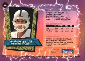 1995 Finest - Refractors #96 Jim Harbaugh Back