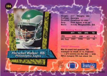 1995 Finest - Refractors #106 Herschel Walker Back