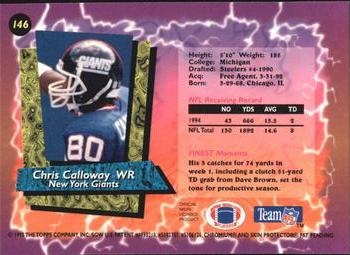1995 Finest - Refractors #146 Chris Calloway Back