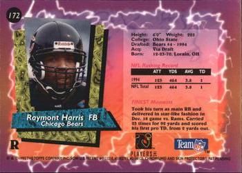 1995 Finest - Refractors #172 Raymont Harris Back