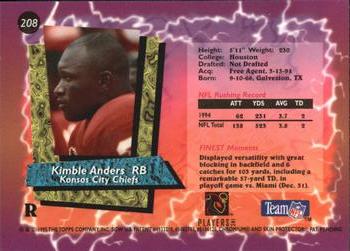 1995 Finest - Refractors #208 Kimble Anders Back