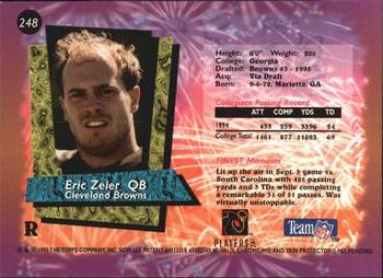1995 Finest - Refractors #248 Eric Zeier Back