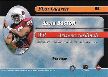 1999 Collector's Edge Odyssey - Previews #DB David Boston Back