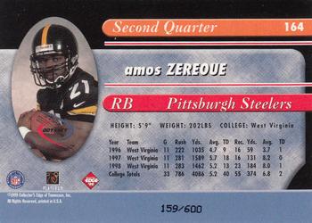 1999 Collector's Edge Odyssey - Two Minute Warning #164 Amos Zereoue Back