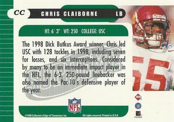 1999 Collector's Edge Supreme - Draft Previews #CC Chris Claiborne Back