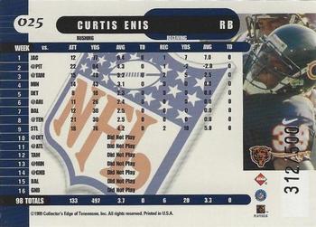 1999 Collector's Edge Supreme - Galvanized #025 Curtis Enis Back