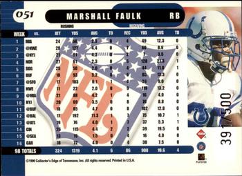 1999 Collector's Edge Supreme - Galvanized #051 Marshall Faulk Back