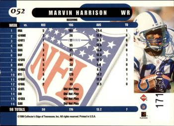 1999 Collector's Edge Supreme - Galvanized #052 Marvin Harrison Back