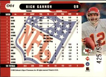 1999 Collector's Edge Supreme - Galvanized #061 Rich Gannon Back